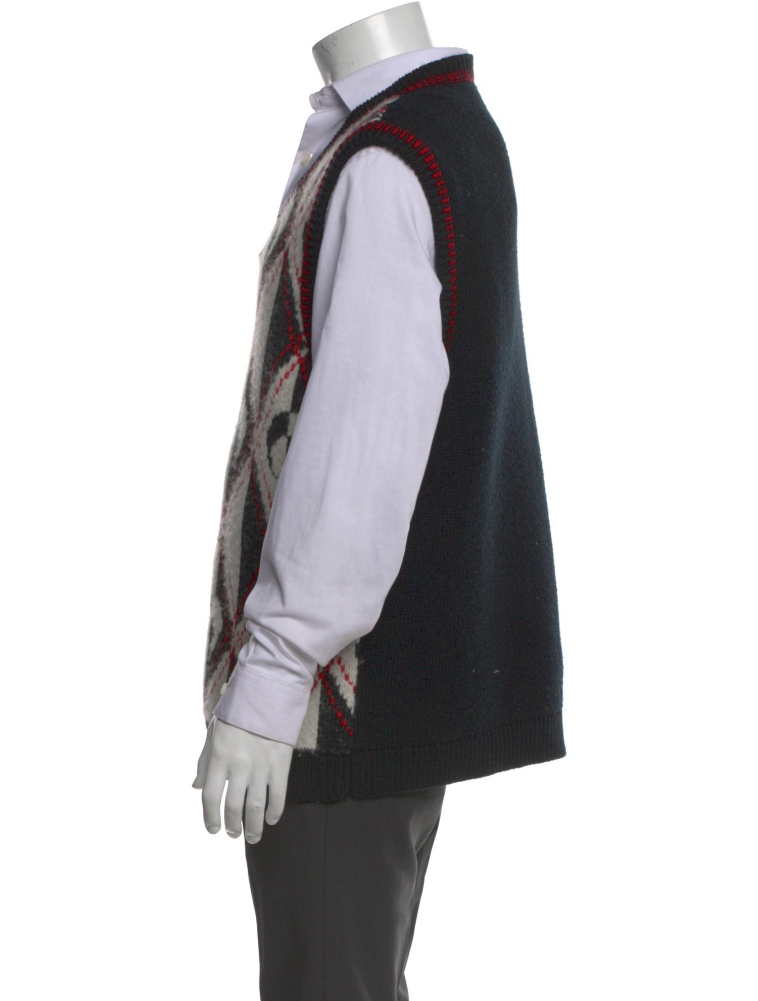 Marine Serre Wool Printed Sweater Vest