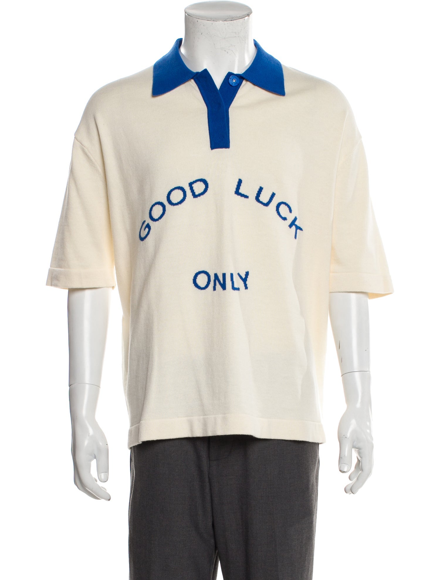 Mr. SATURDAY Graphic Print Collar Polo Sweater w/ Tags