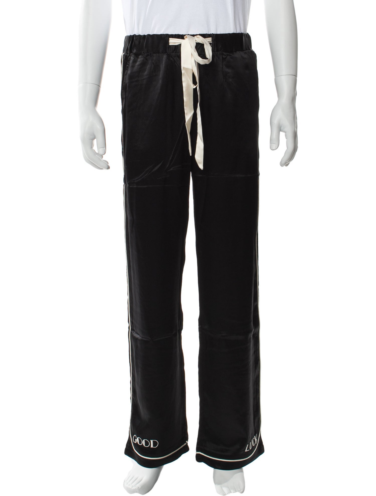 Mr. SATURDAY Silk Embroidered Accent Lounge Bottoms w/ Tags