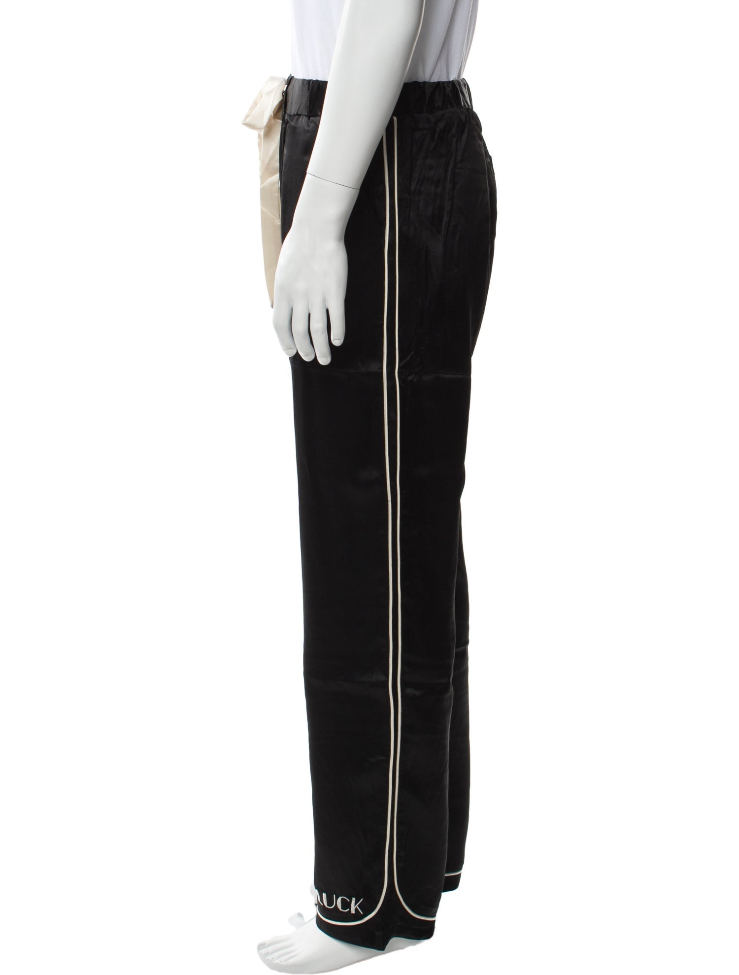 Mr. SATURDAY Silk Embroidered Accent Lounge Bottoms w/ Tags