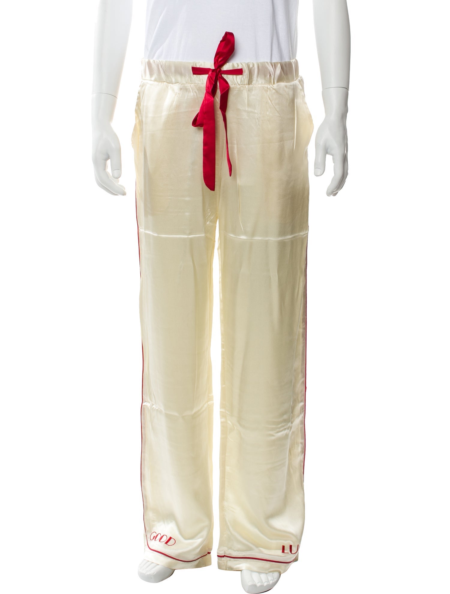 Mr. SATURDAY Silk Striped Pajama Bottoms