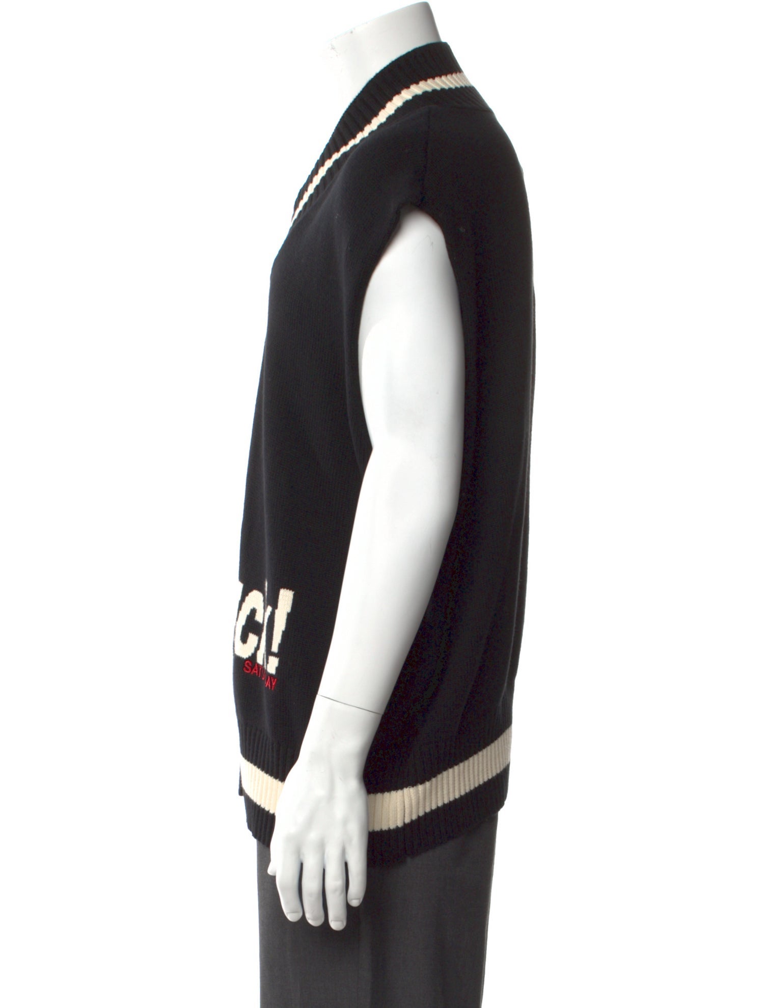 Mr. SATURDAY Graphic Print V-Neck Pullover