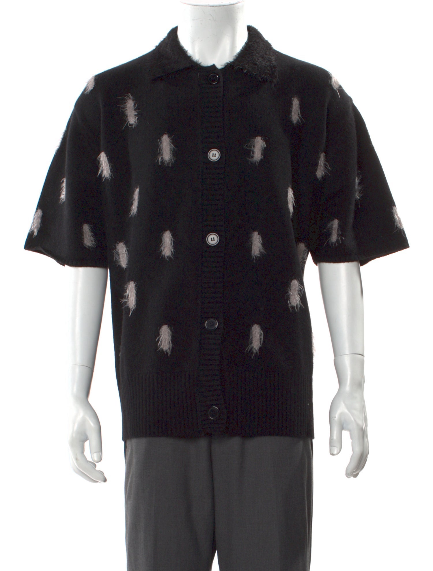 Mr. SATURDAY Collar Three-Quarter Sleeve Polo Sweater