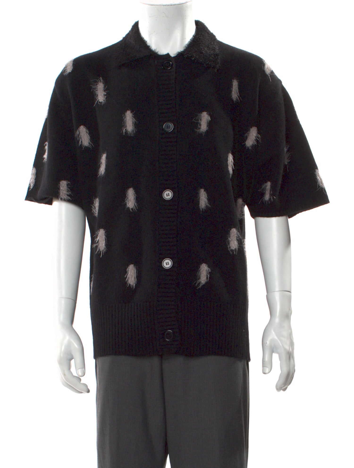 Mr. SATURDAY Collar Three-Quarter Sleeve Polo Sweater