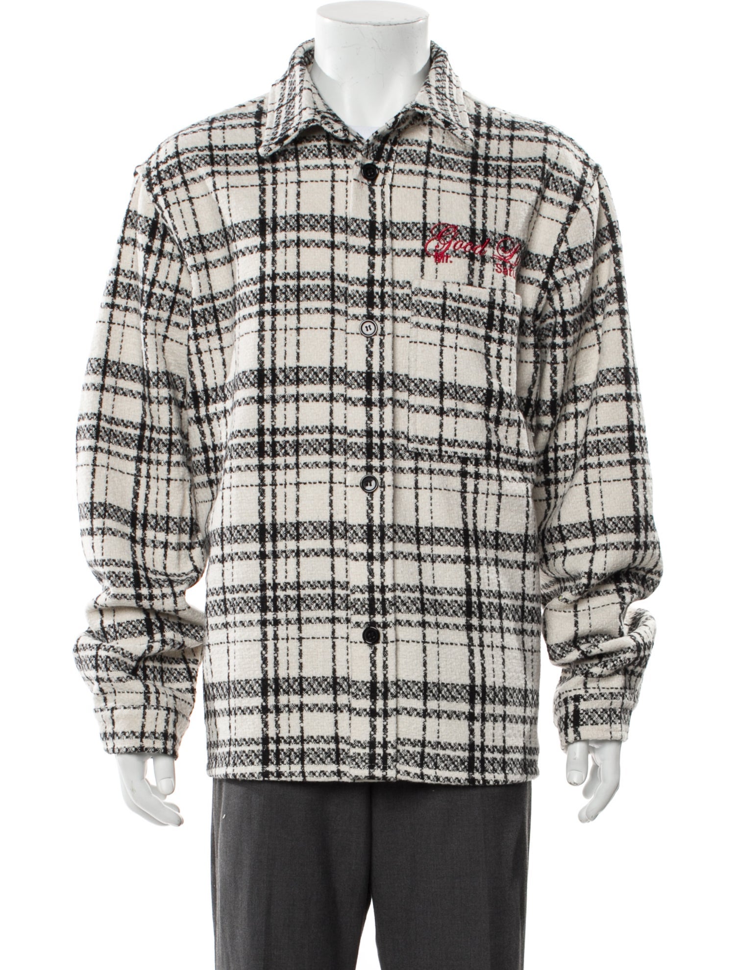 Mr. SATURDAY Plaid Print Peacoat
