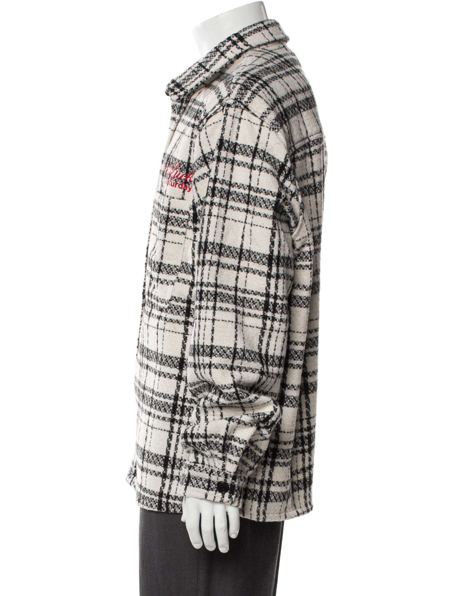 Mr. SATURDAY Plaid Print Peacoat