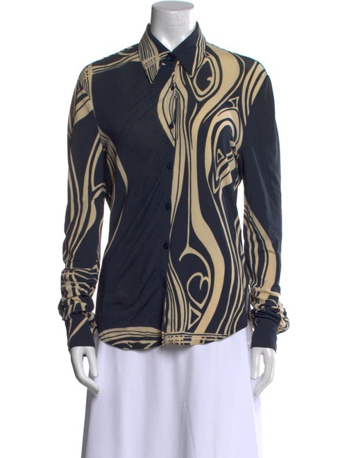 Martine Sitbon Printed Long Sleeve Button-Up Top