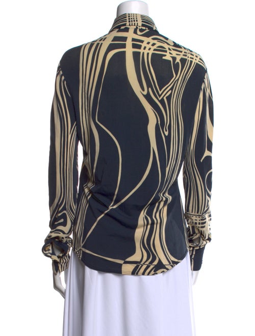 Martine Sitbon Printed Long Sleeve Button-Up Top