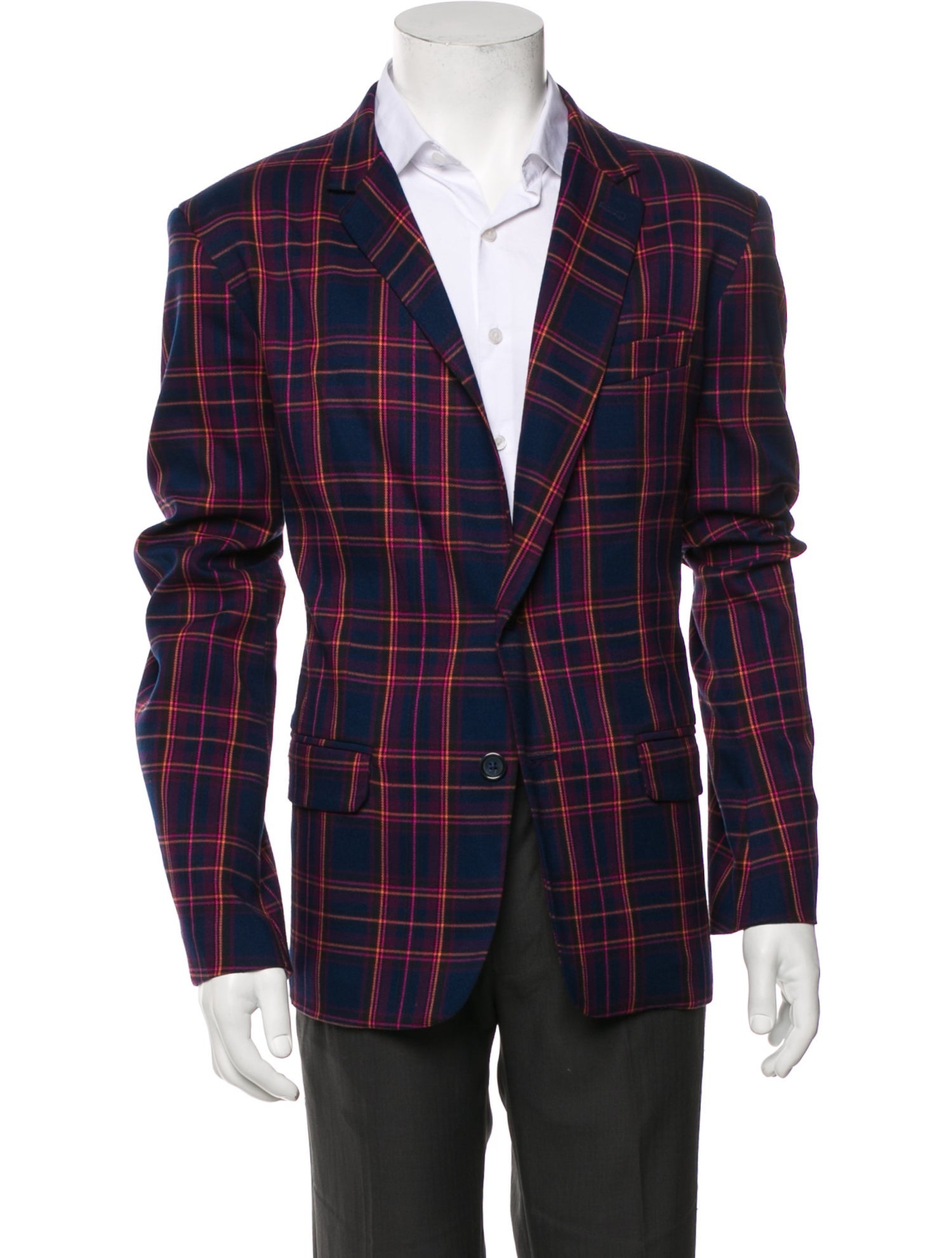 Mr. Turk Plaid Print Blazer