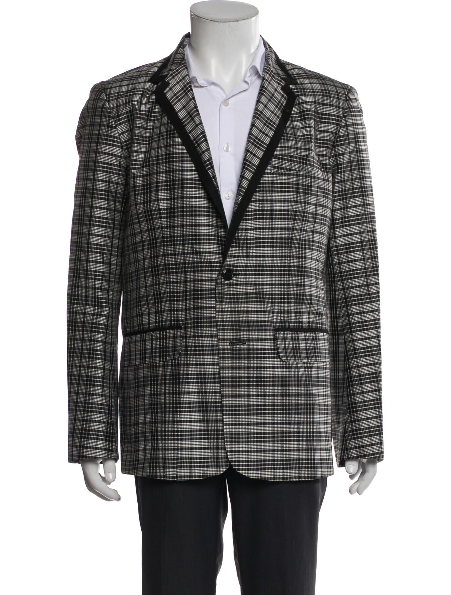 Mr. Turk Silk Plaid Print Blazer