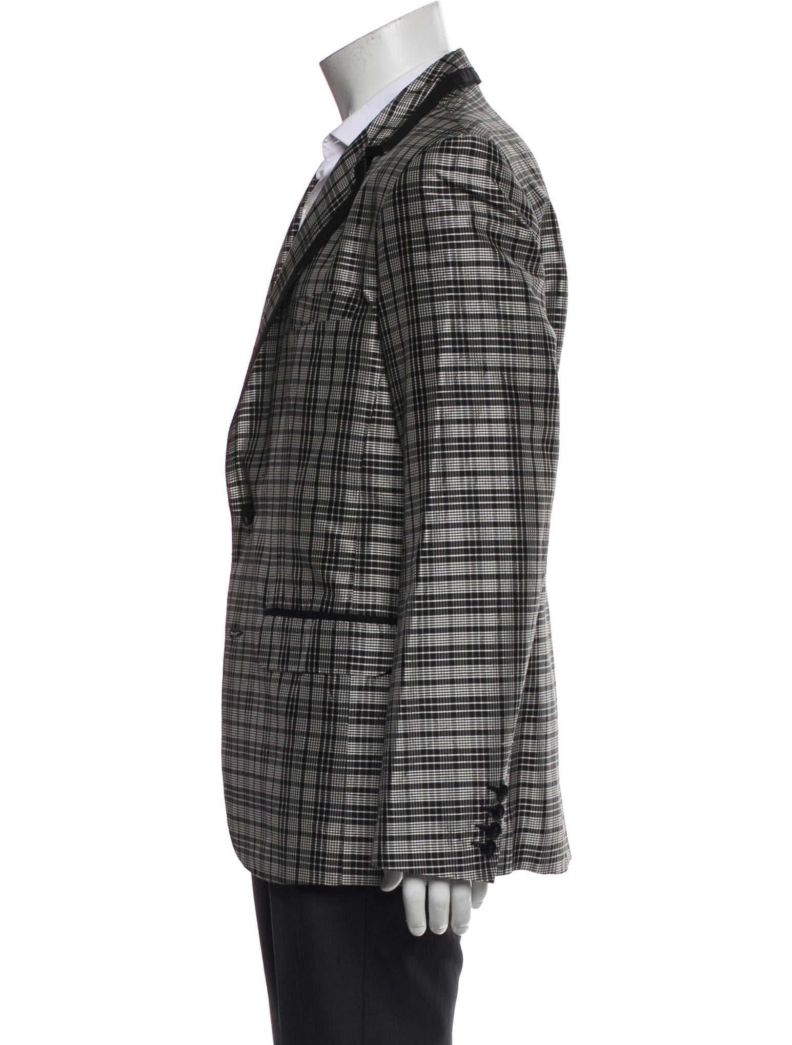 Mr. Turk Silk Plaid Print Blazer