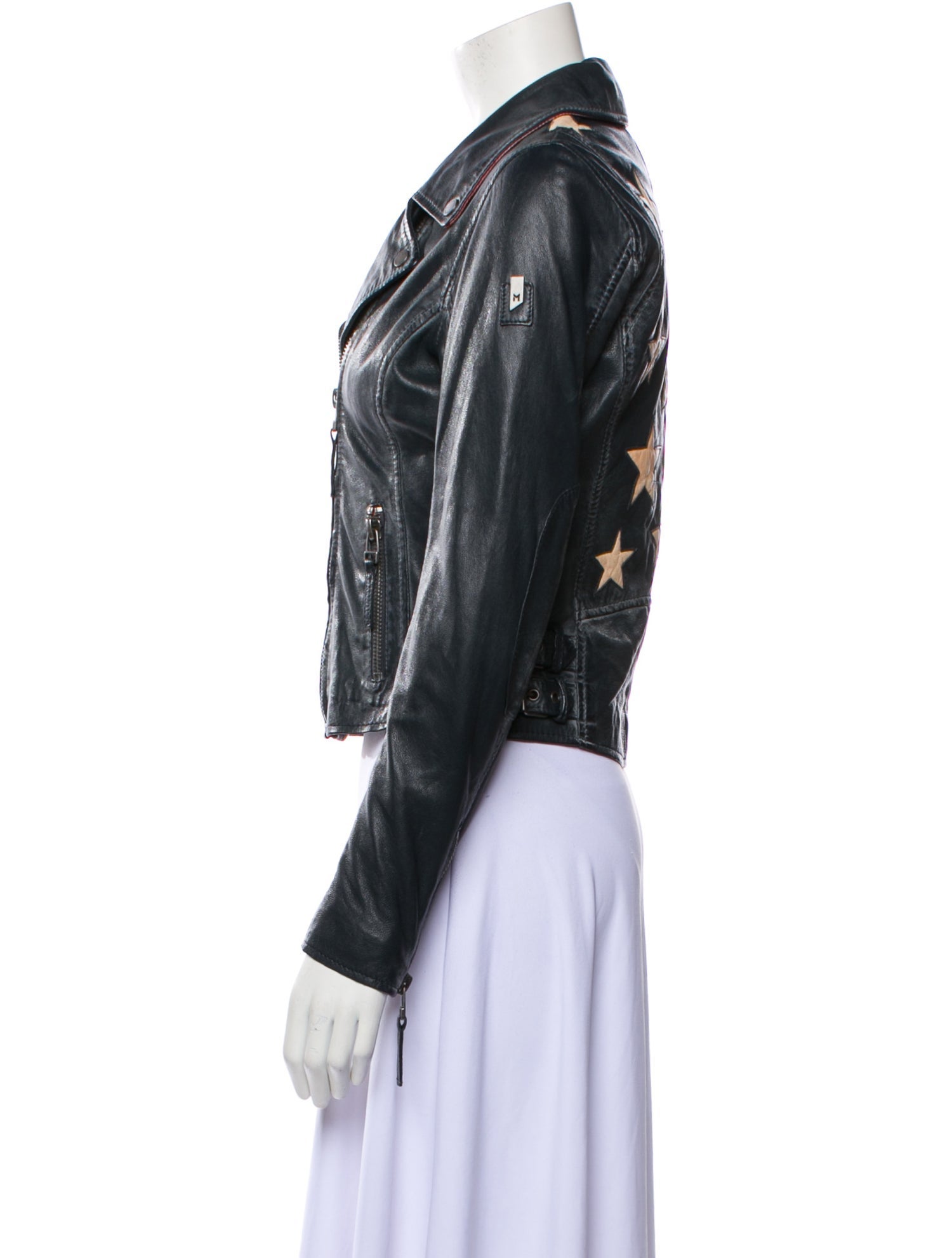 Mauritius Lamb Leather Biker Jacket w/ Tags