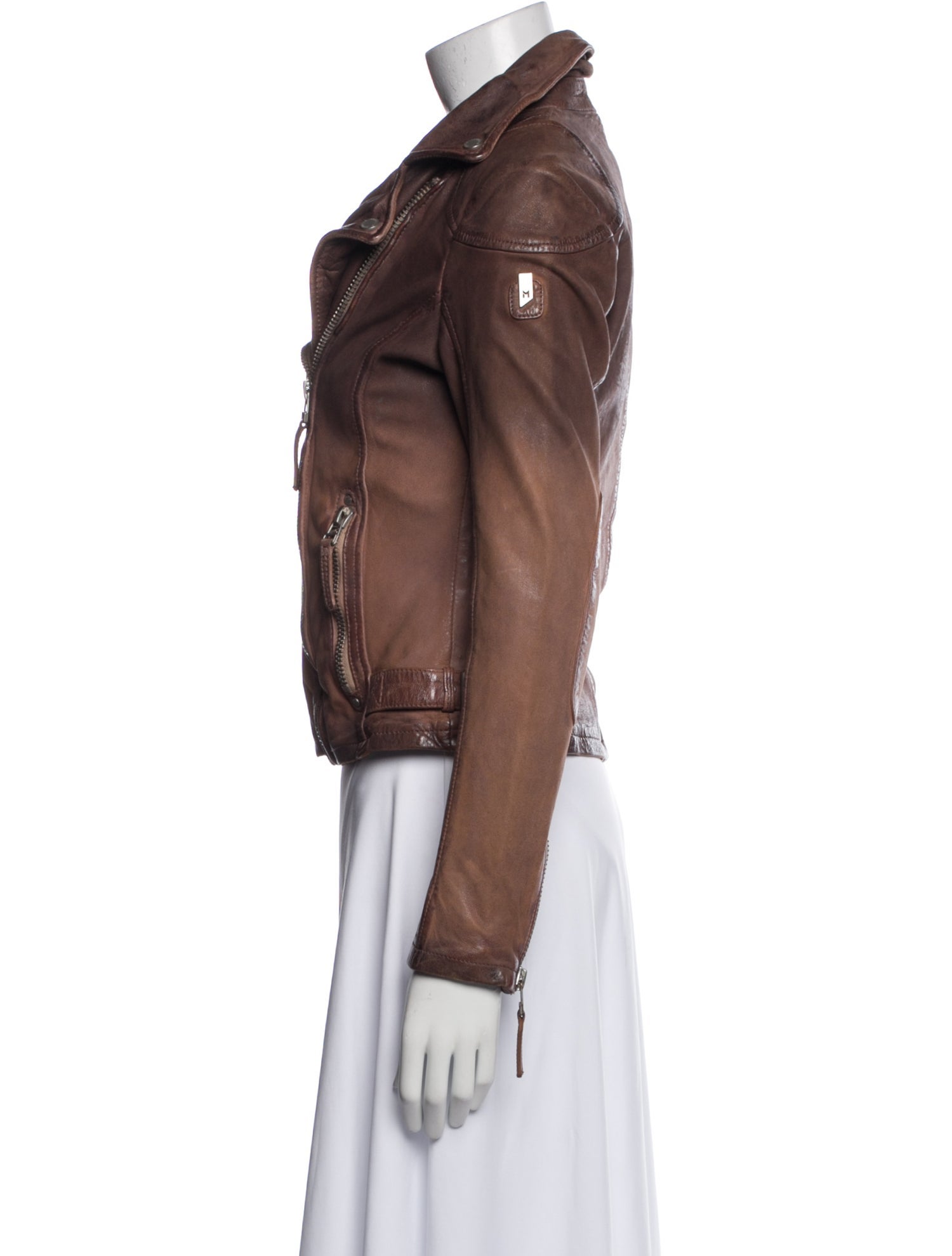 Mauritius Lamb Leather Biker Jacket w/ Tags