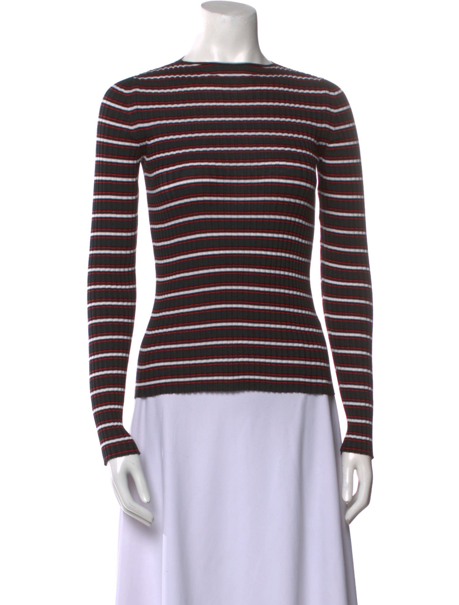 MRZ Striped Bateau Neckline Top