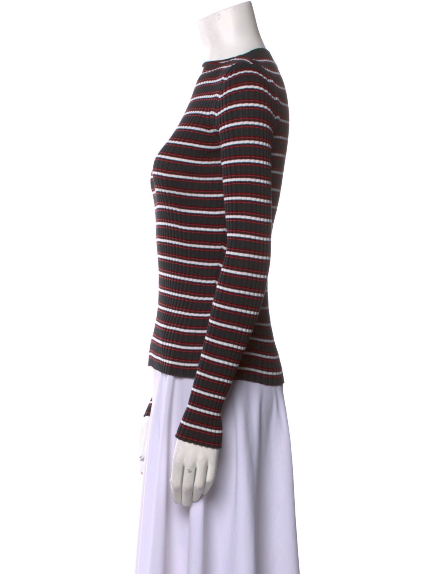 MRZ Striped Bateau Neckline Top