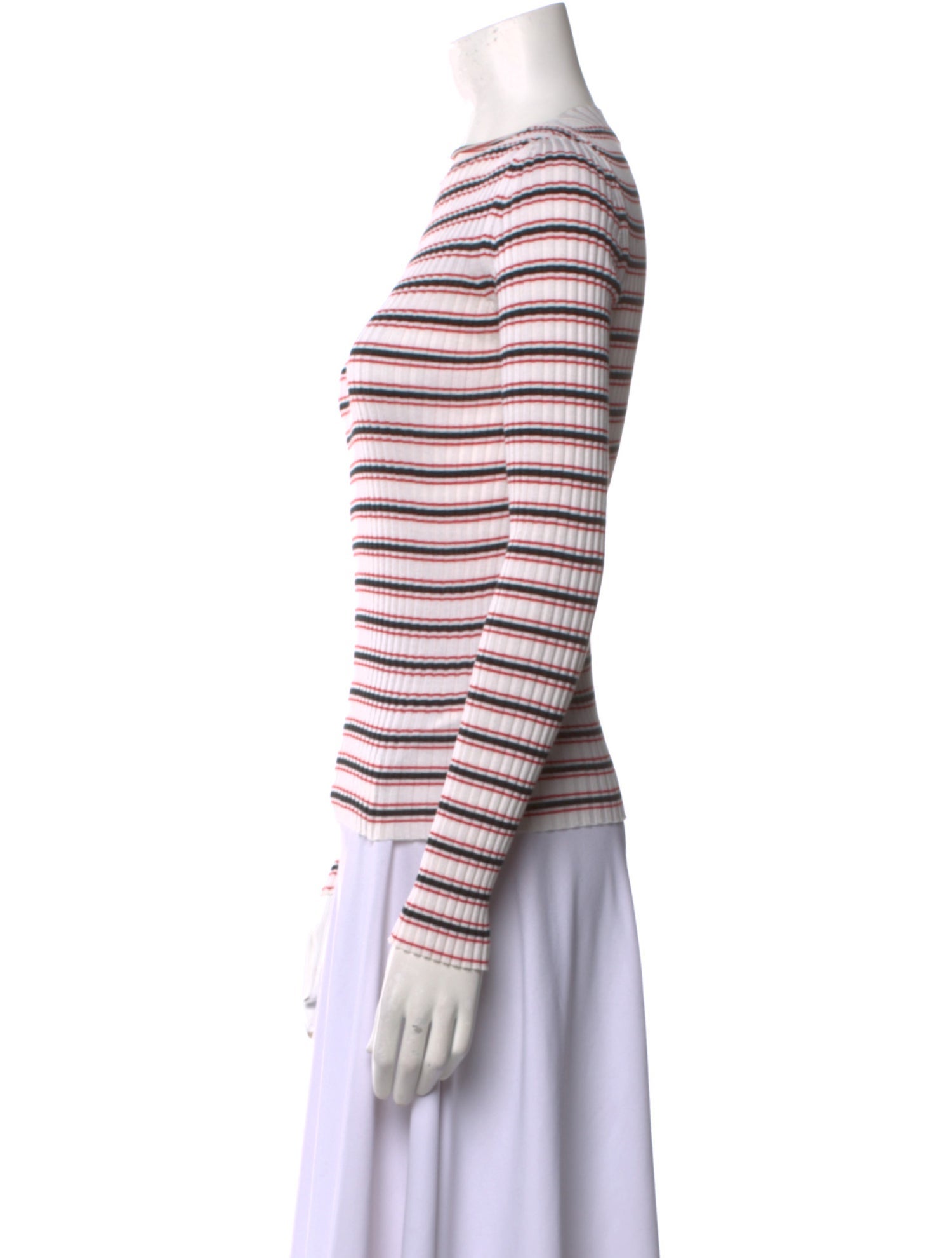 MRZ Striped Bateau Neckline Top