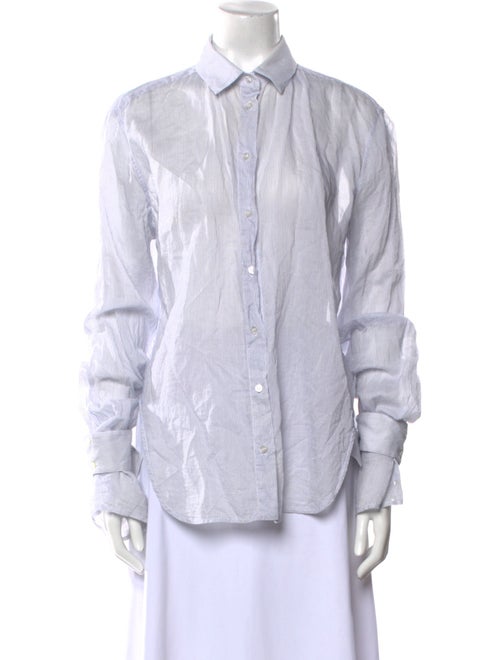 MRZ Striped Long Sleeve Button-Up Top