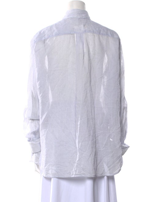 MRZ Striped Long Sleeve Button-Up Top