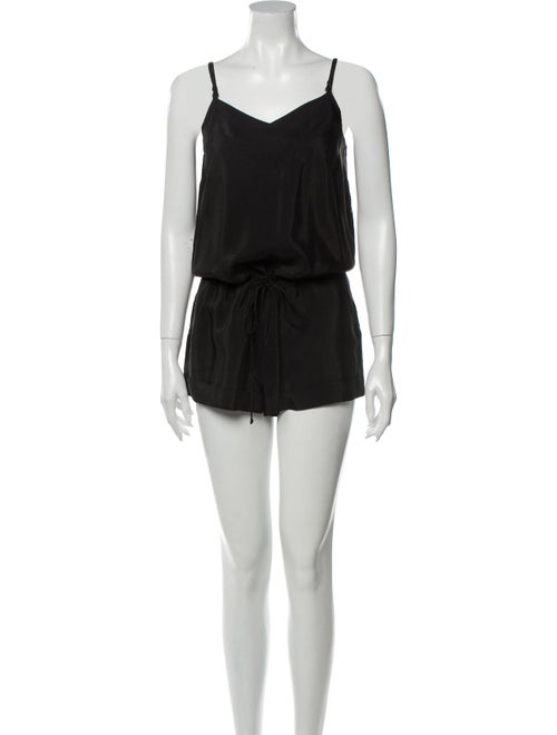 Mason V-Neck Romper Black