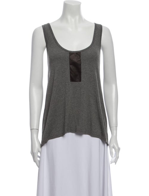 Mason Scoop Neck Sleeveless Top Grey