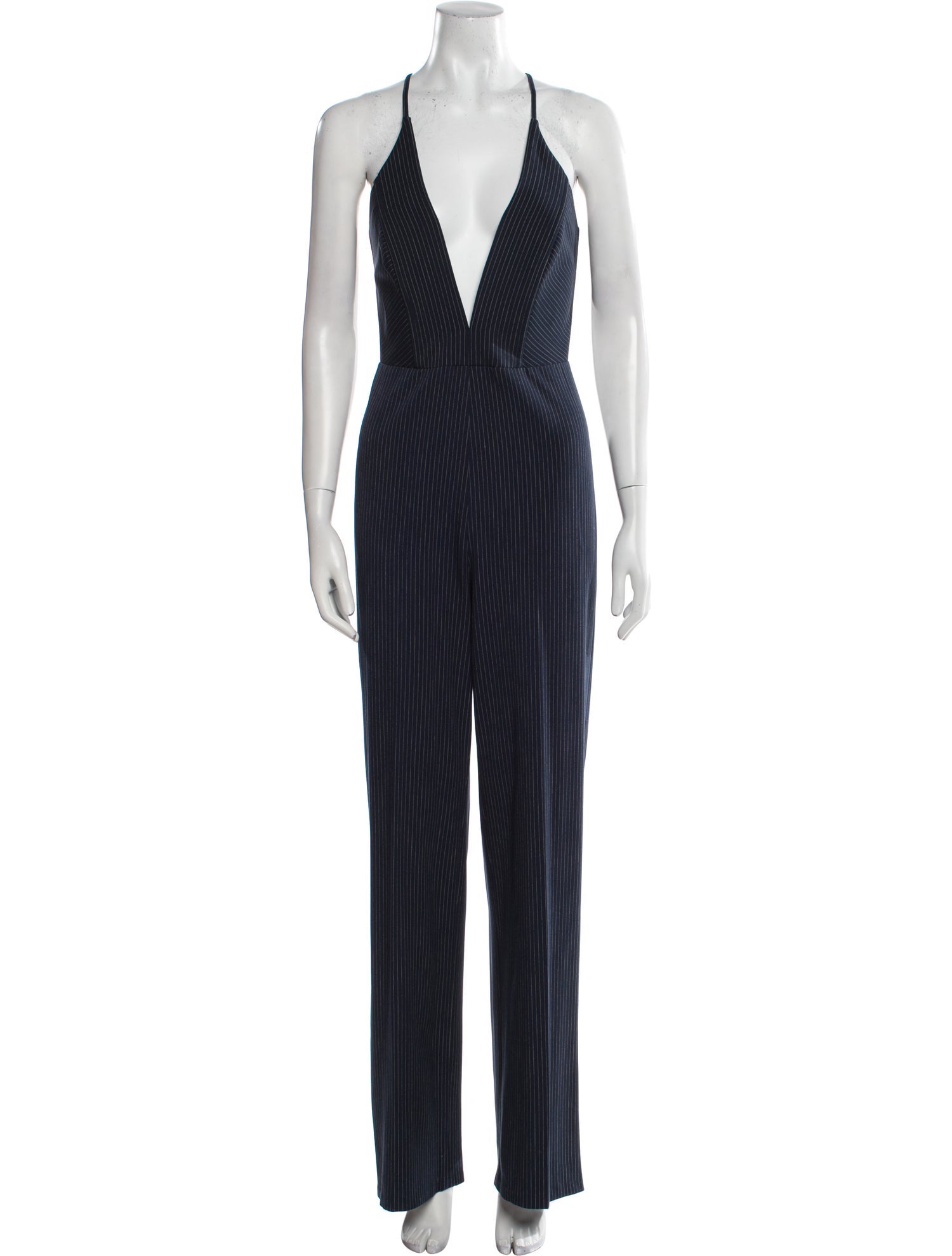 Mason Striped Plunge Neckline Jumpsuit