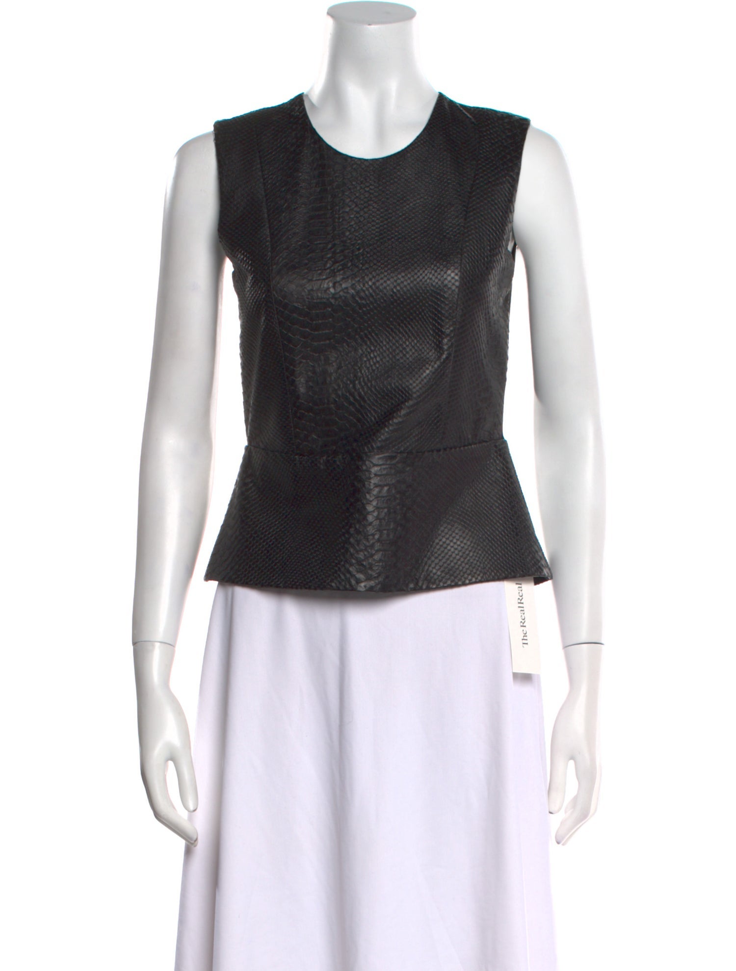 Mason Leather Crew Neck Top