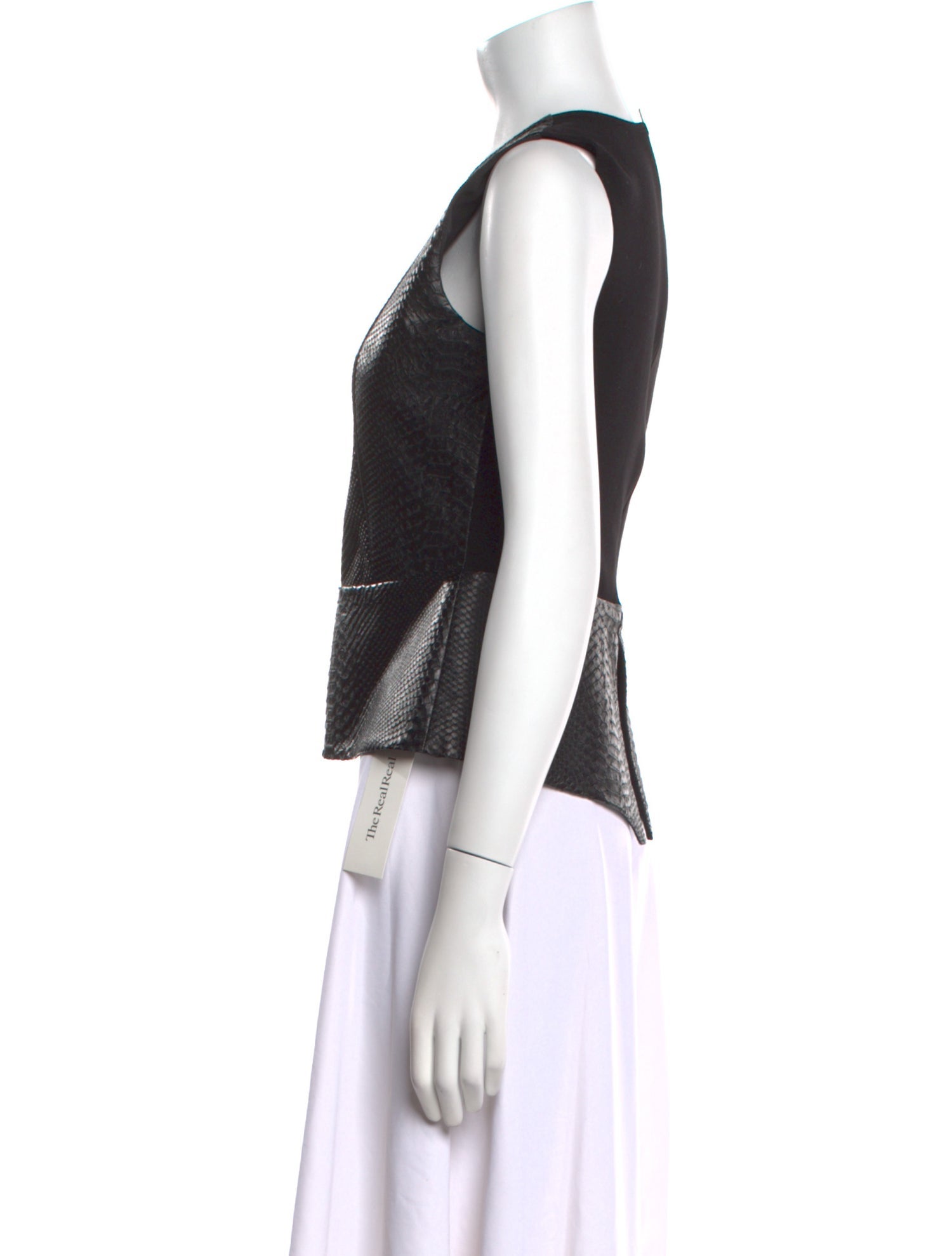 Mason Leather Crew Neck Top