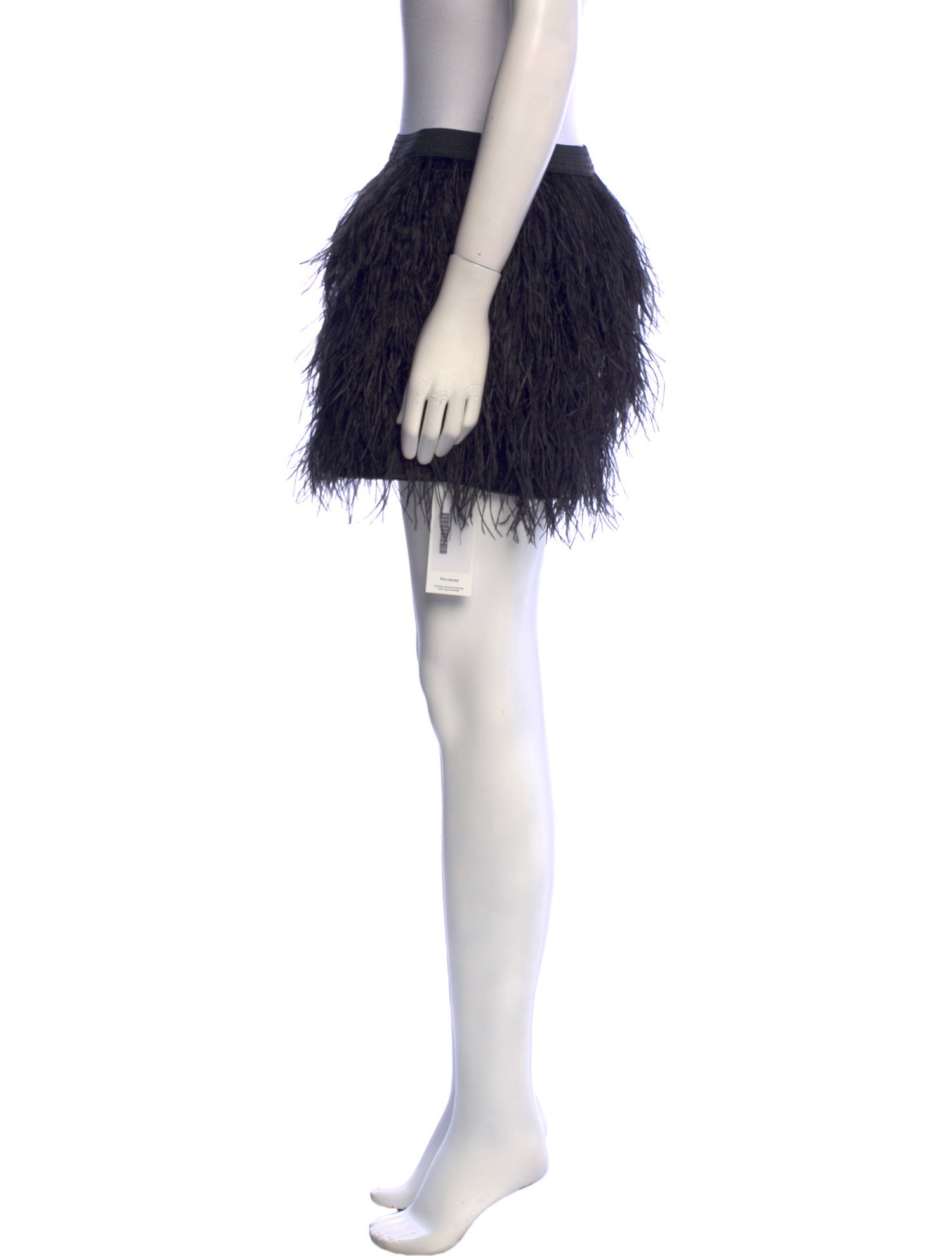 Mason Ostrich Feather Mini Skirt