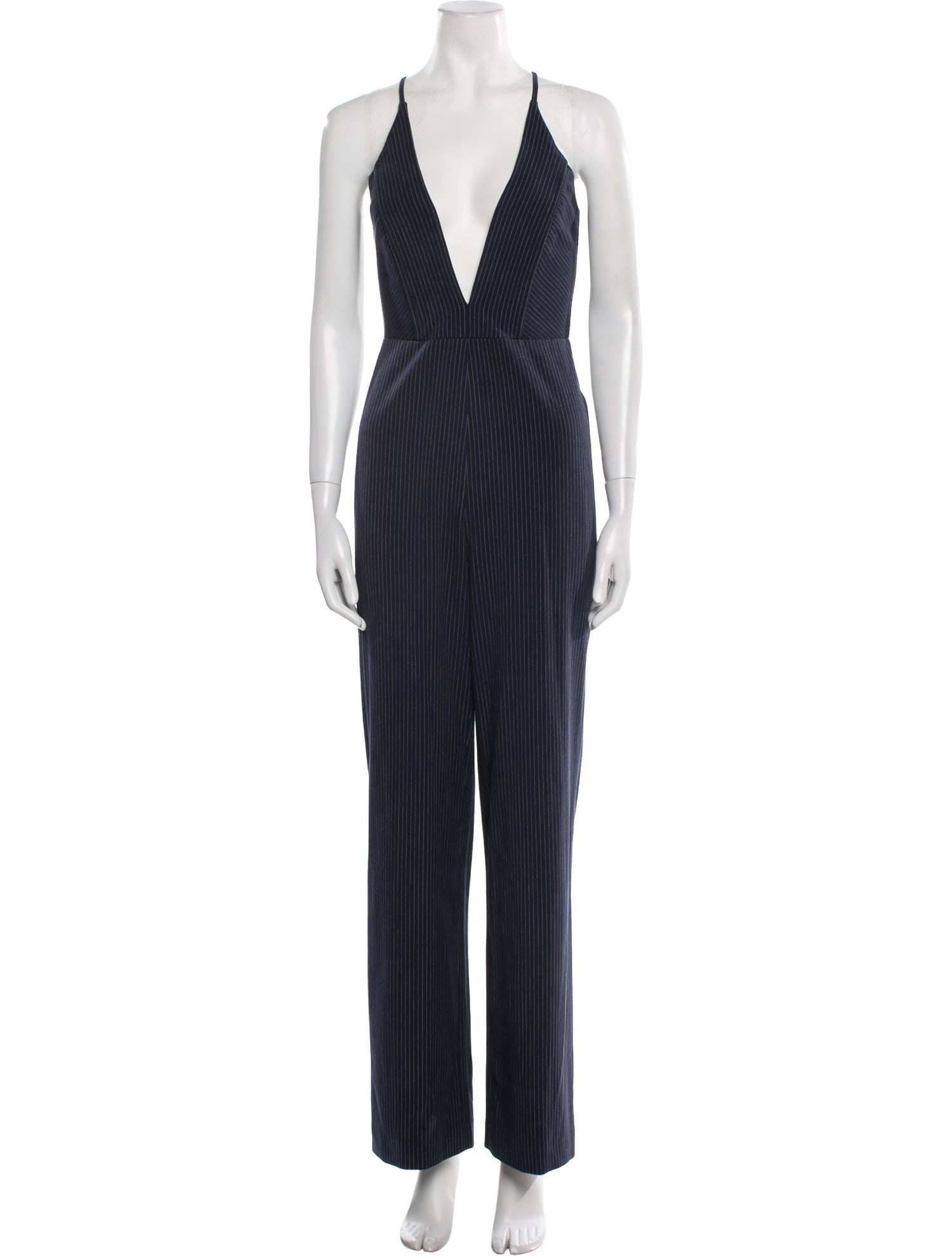 Mason Striped Plunge Neckline Jumpsuit