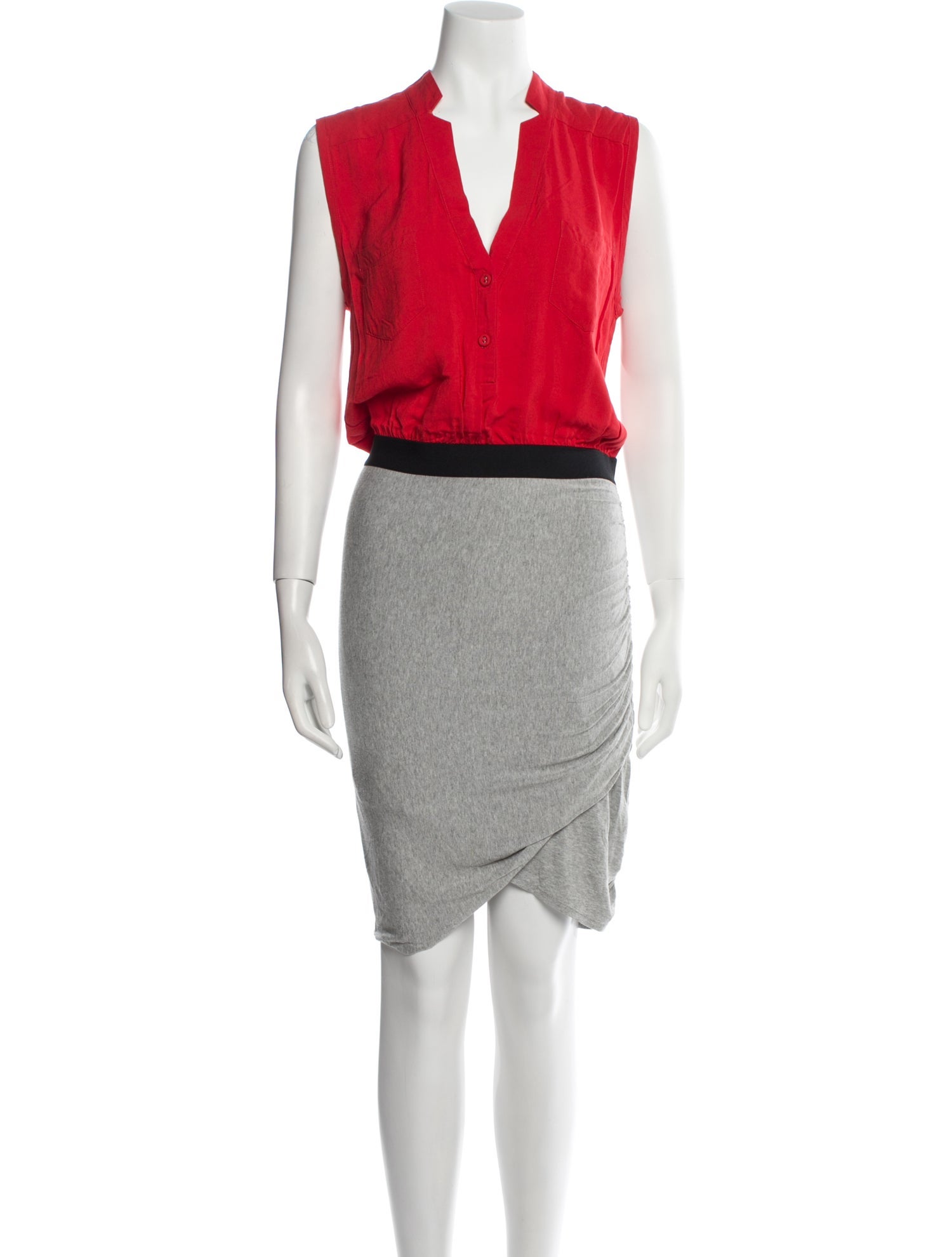 Mason V-Neck Knee-Length Dress