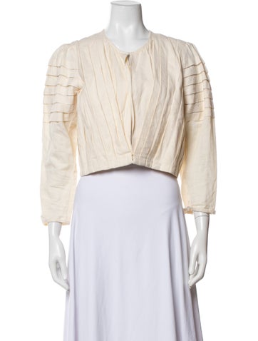 Pre-owned Maria Stanley Linen Jacket In Neutral