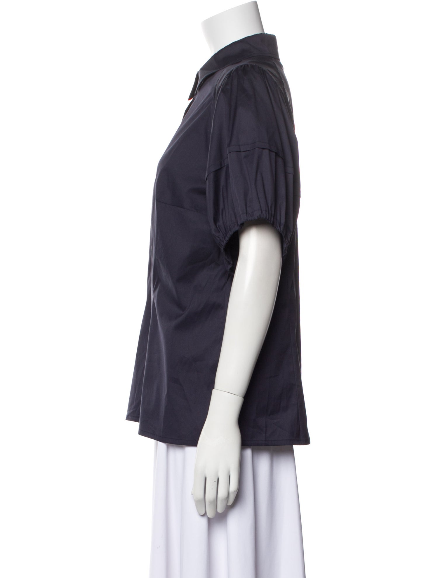 Maison Common Short Sleeve Button-Up Top