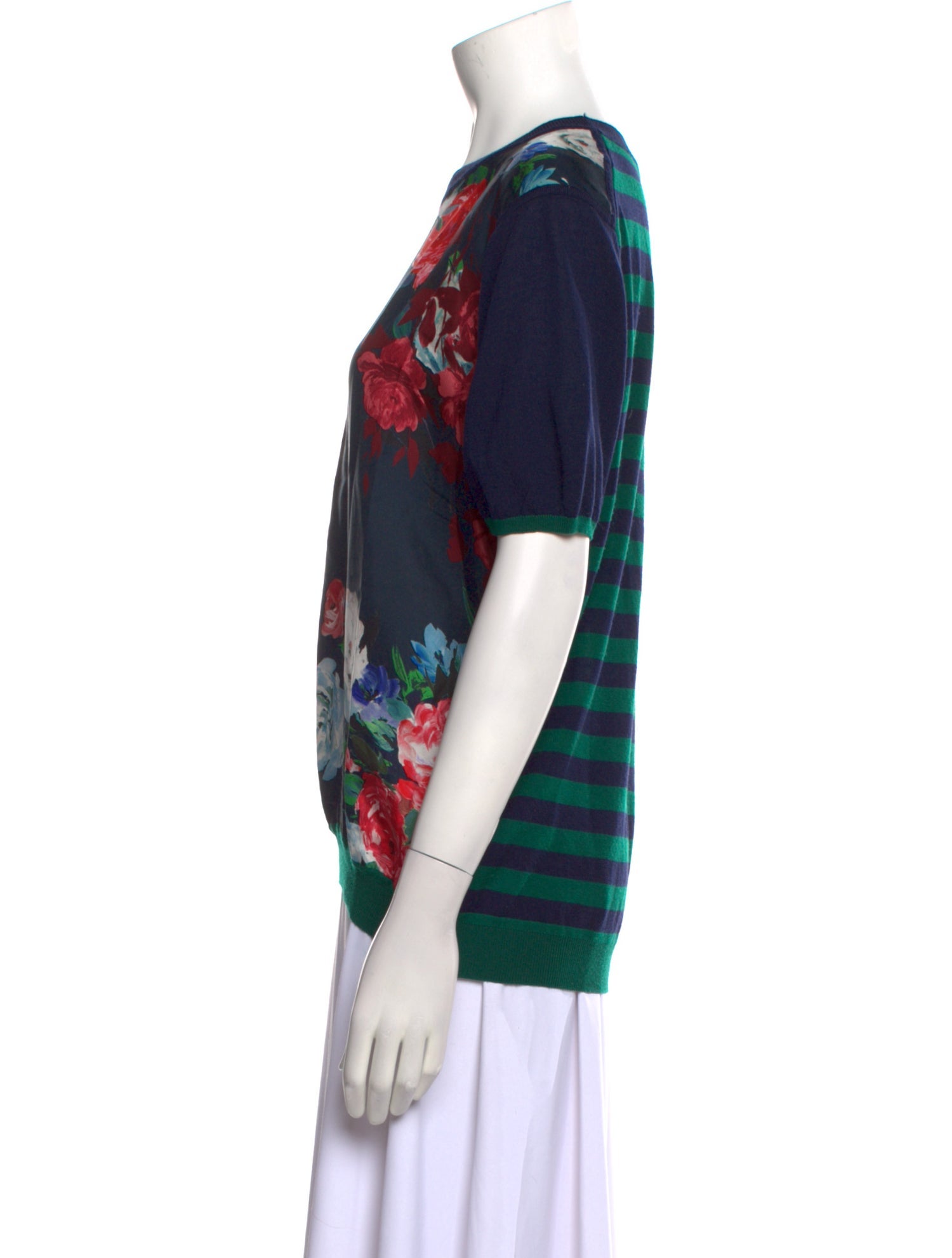 Maison Common Wool Floral Print T-Shirt