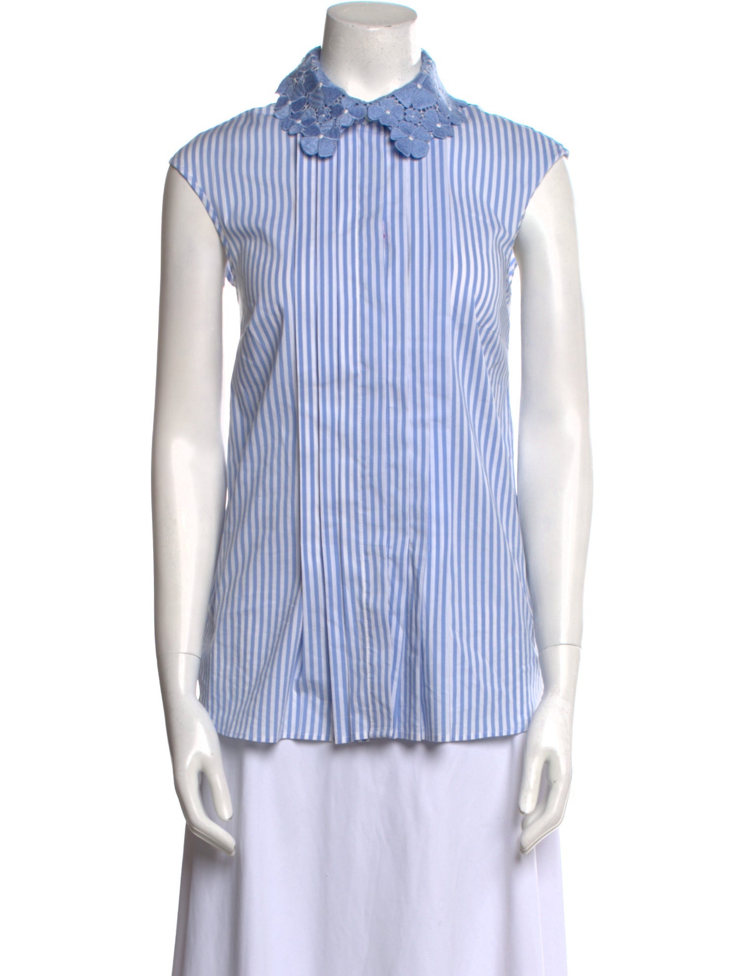 Maison Common Striped Sleeveless Button-Up Top w/ Tags