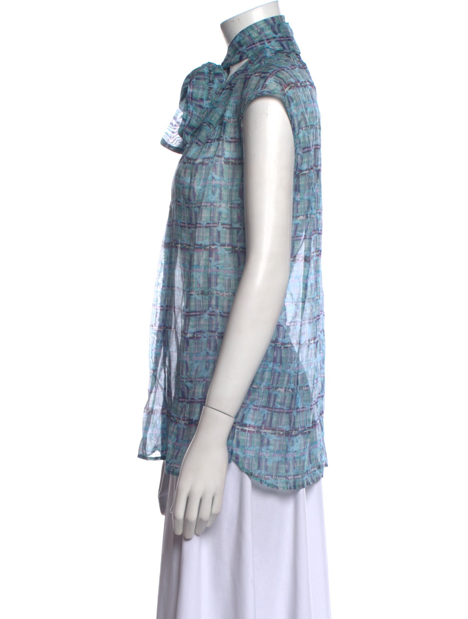 Maison Common Printed Mock Neck Blouse w/ Tags