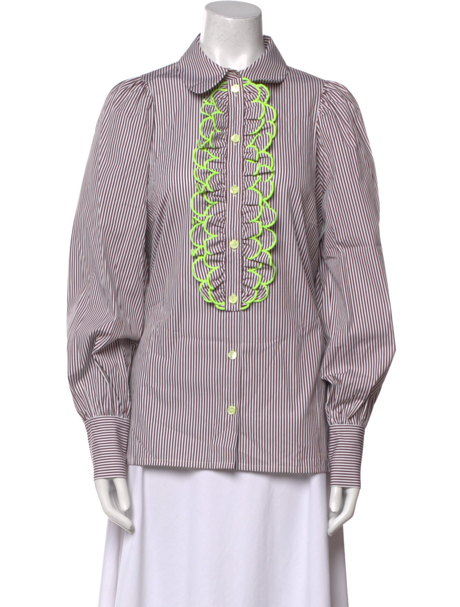 Maison Common Striped Long Sleeve Button-Up Top w/ Tags