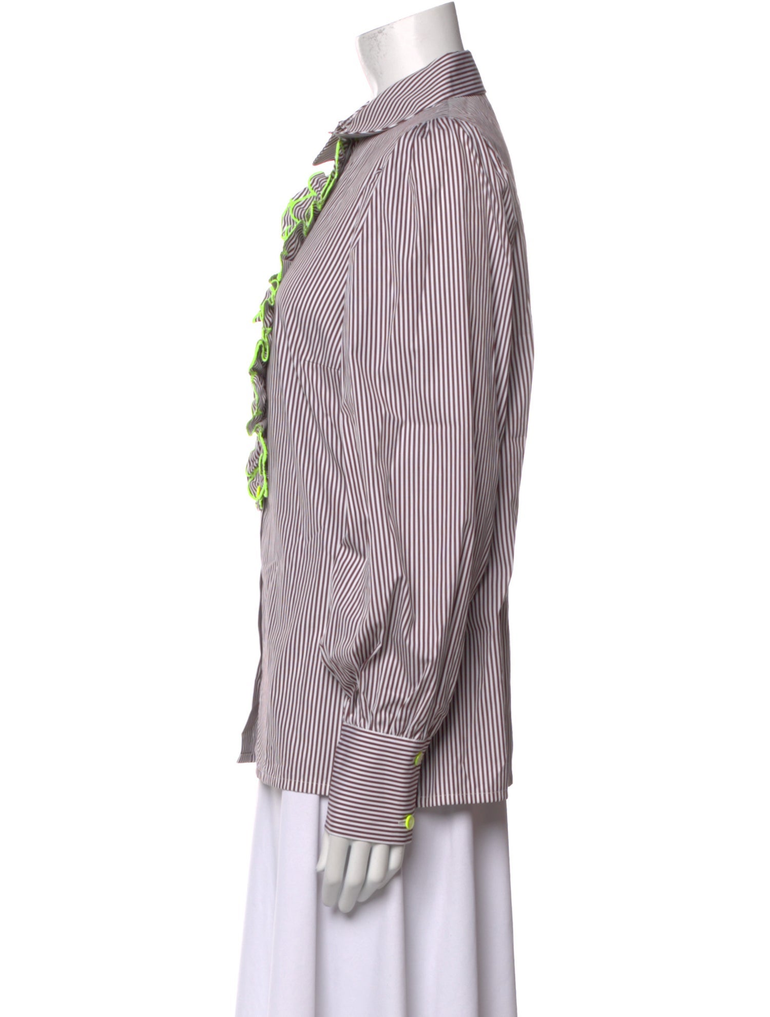 Maison Common Striped Long Sleeve Button-Up Top w/ Tags