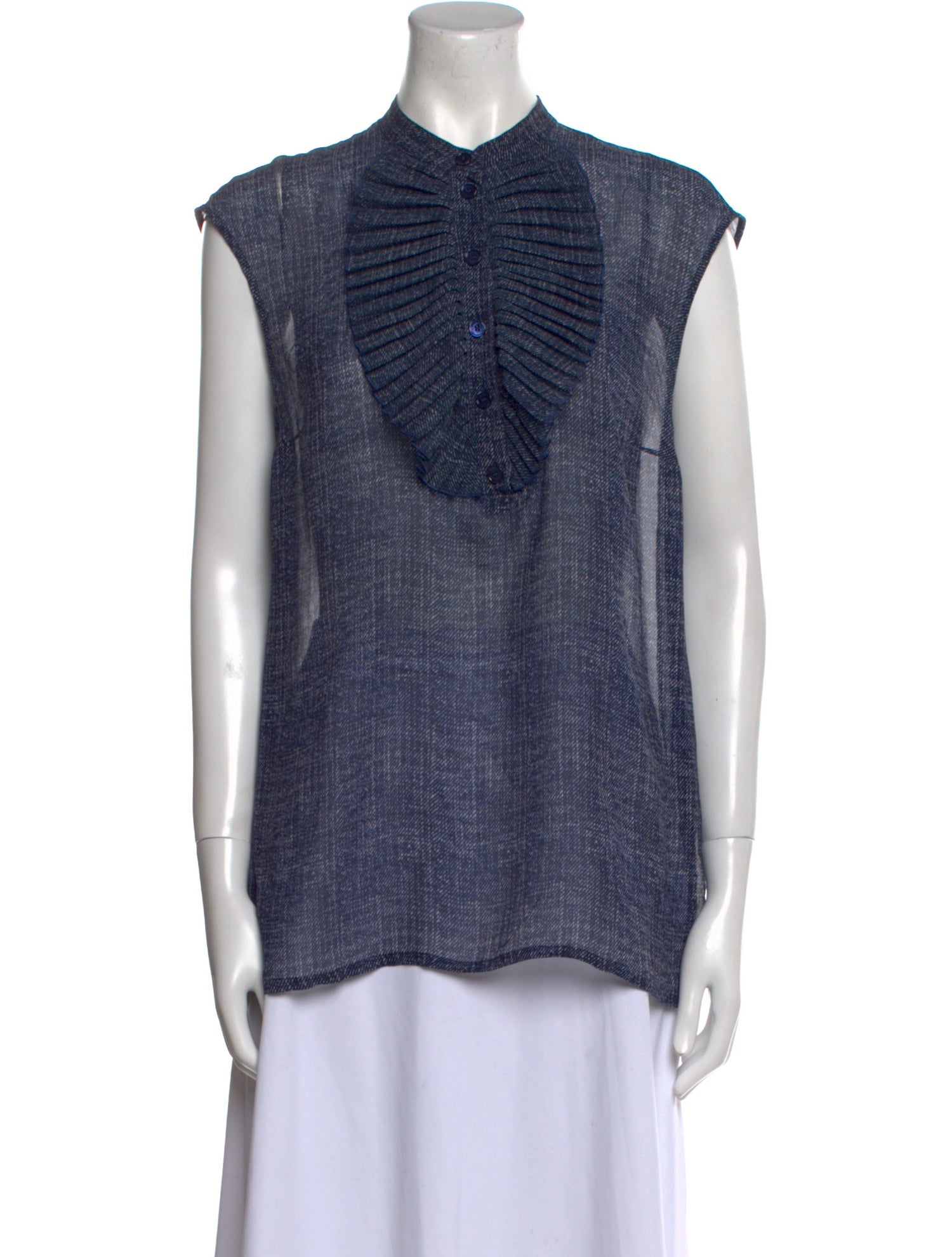 Maison Common Silk Plaid Print Top