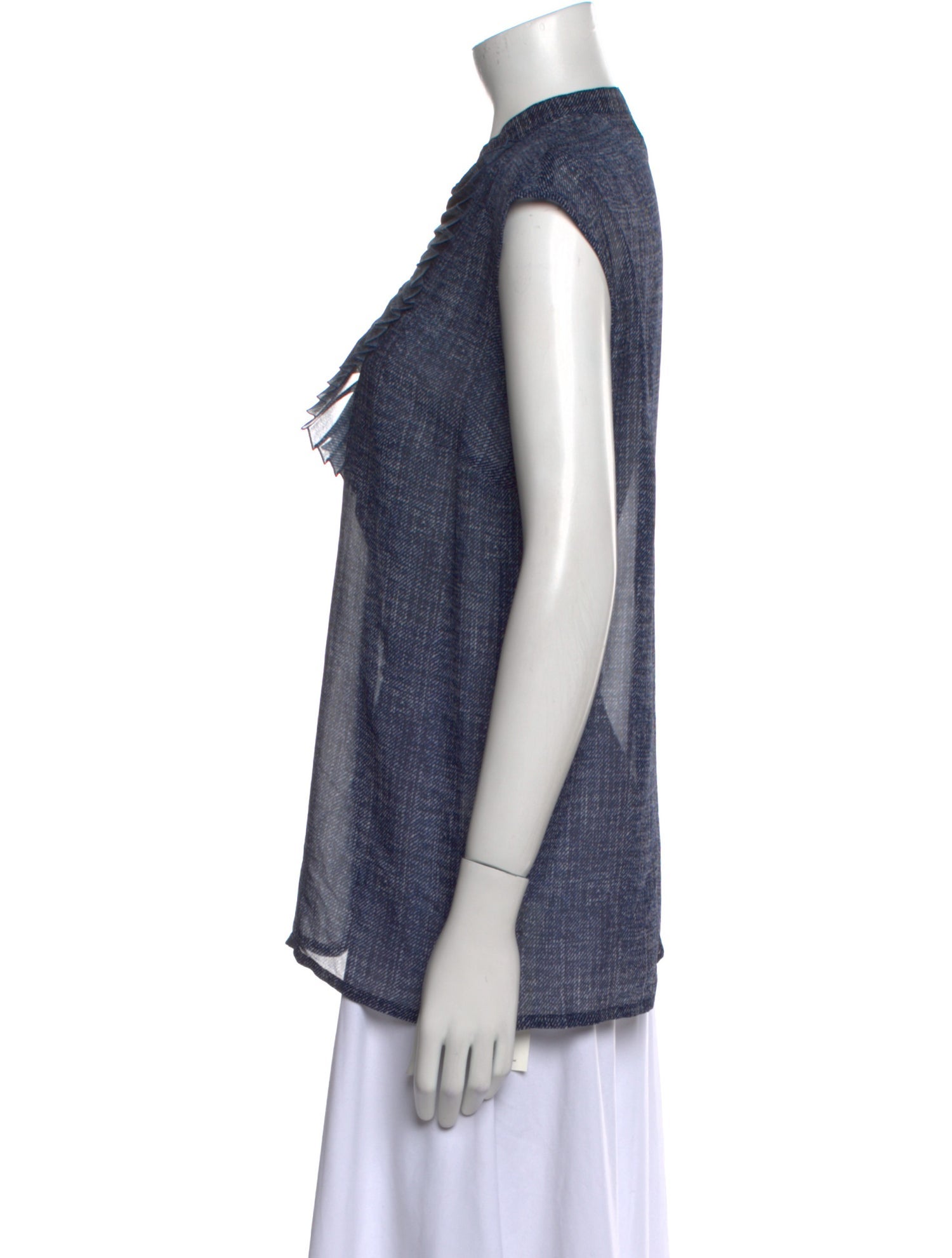 Maison Common Silk Plaid Print Top