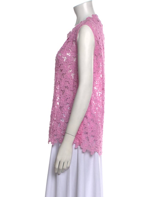 Maison Common Lace Pattern Crew Neck Top