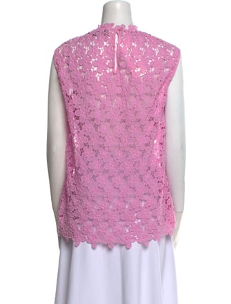 Maison Common Lace Pattern Crew Neck Top