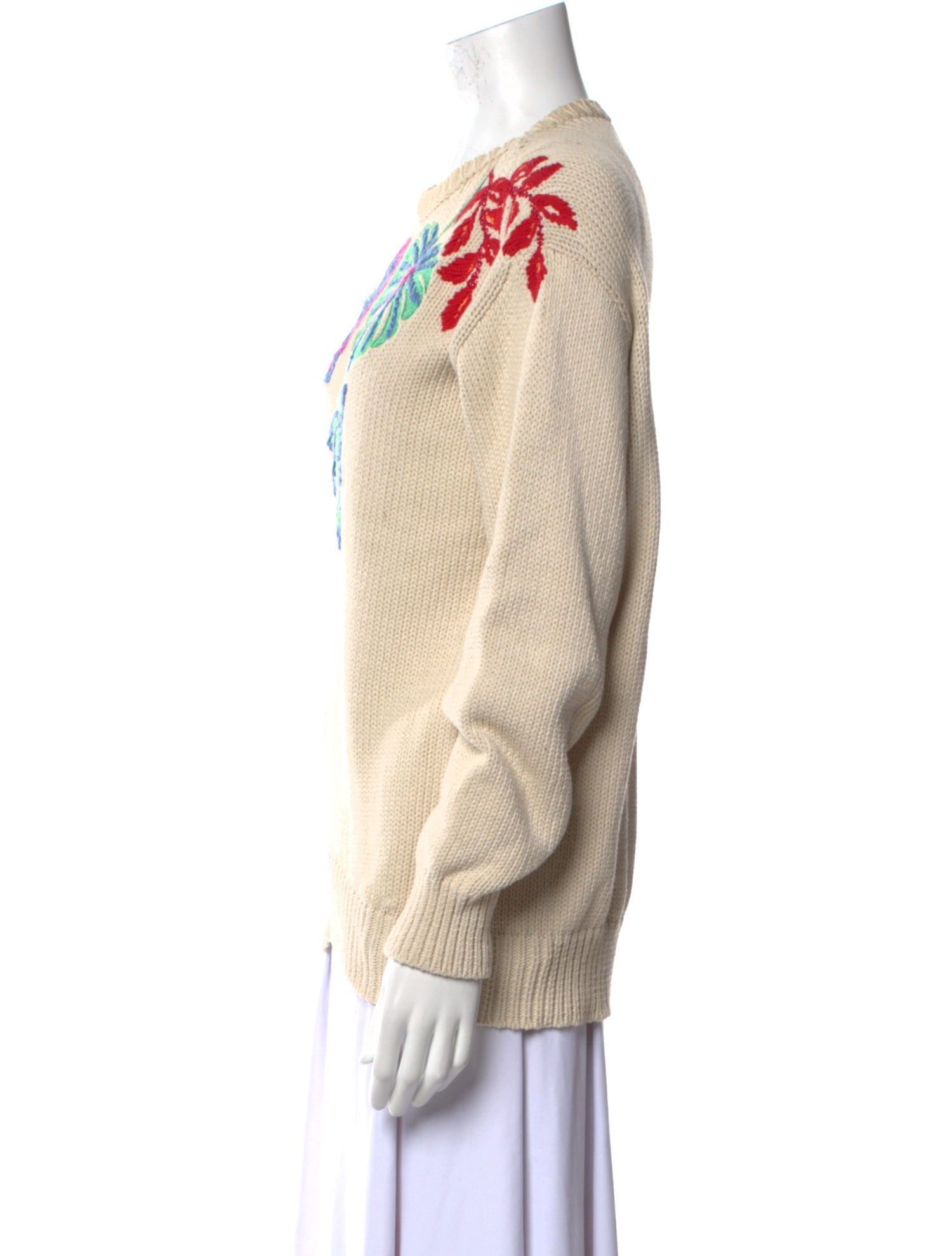 Maison Common Printed Bateau Neckline Sweater