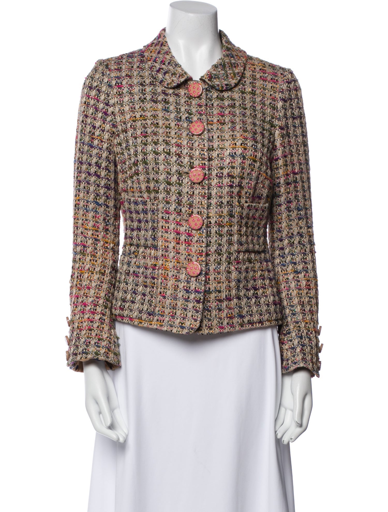 Maison Common Tweed Tweed Pattern Blazer