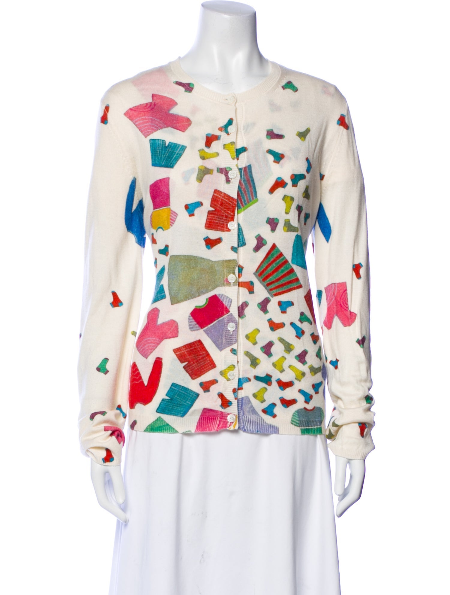 Maison Common Virgin Wool Floral Print Sweater