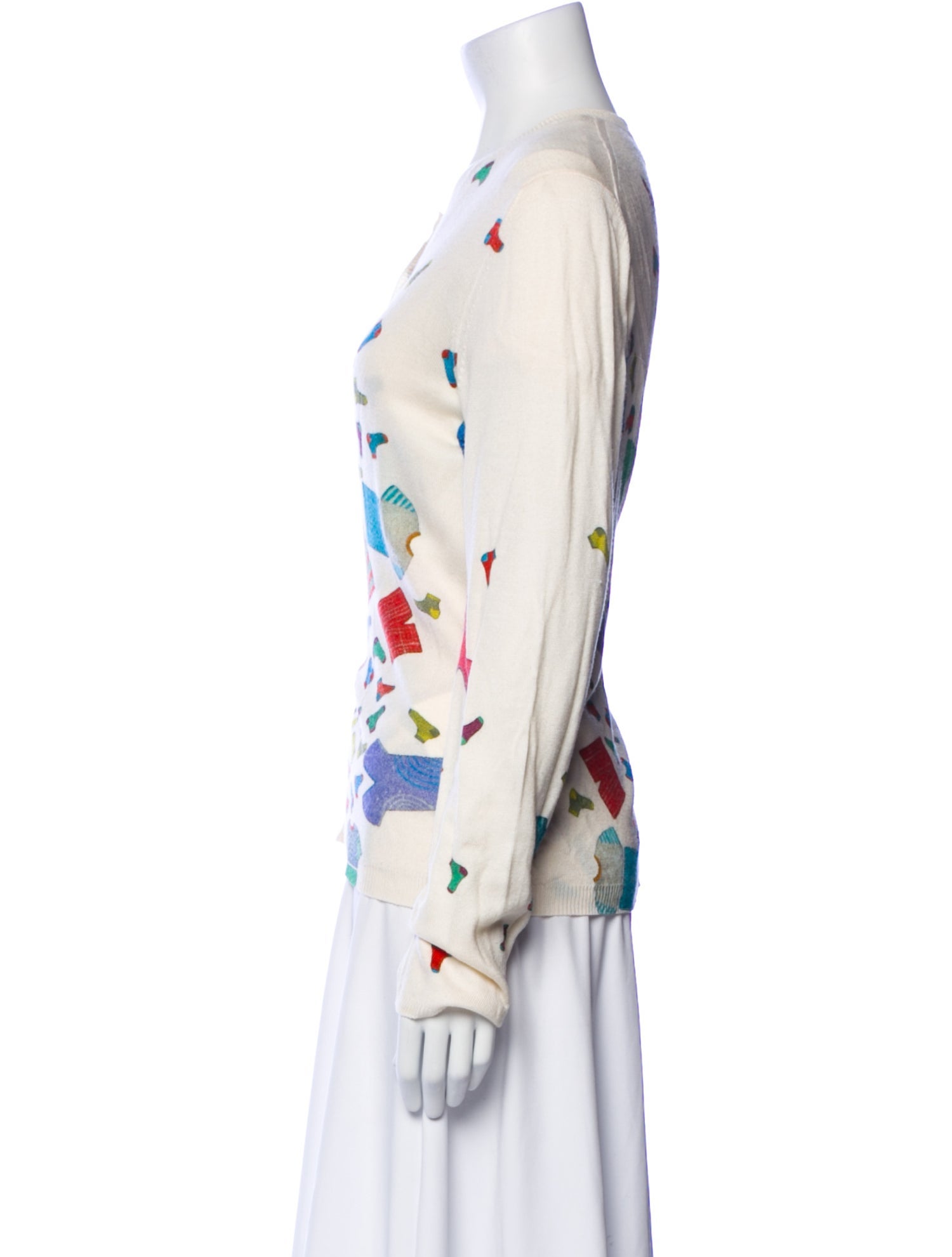 Maison Common Virgin Wool Floral Print Sweater