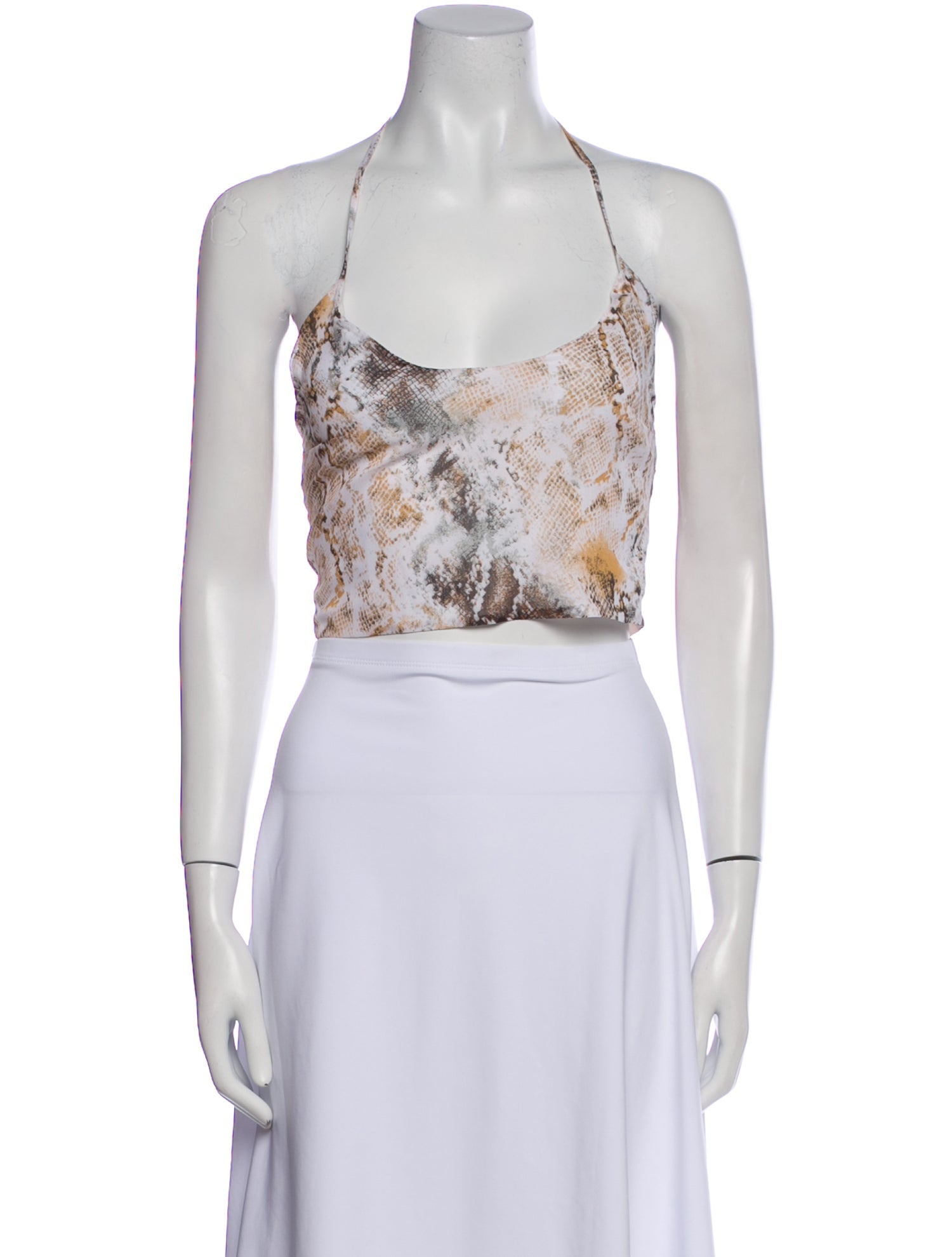 Miscreants Animal Print Halterneck Crop Top