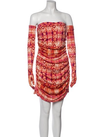 Pre-owned Miscreants Tie-dye Print Mini Dress In Orange