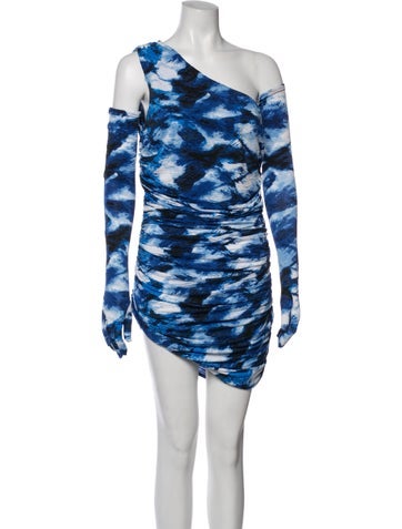 Pre-owned Miscreants Tie-dye Print Mini Dress In Blue