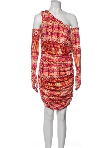 Pre-owned Miscreants Tie-dye Print Mini Dress In Orange