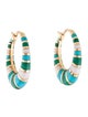 Orly Marcel 18K Turquoise, Malachite & White Onyx Mini Inlay Hoops